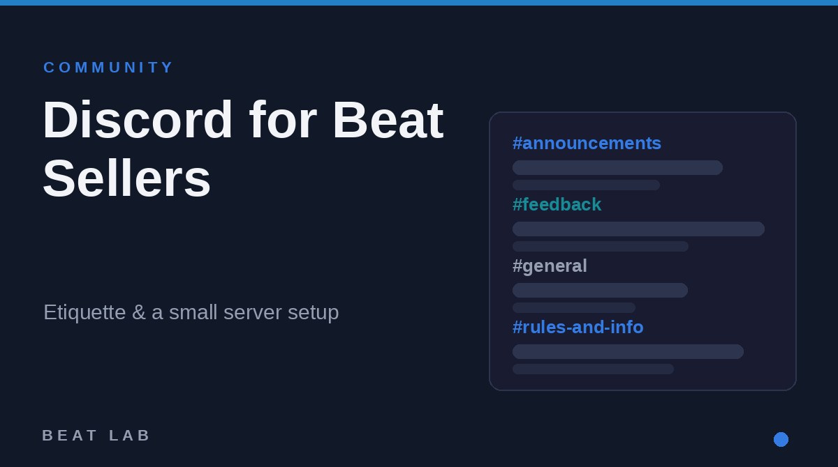 Discord for beat sellers: etiquette and server setup
