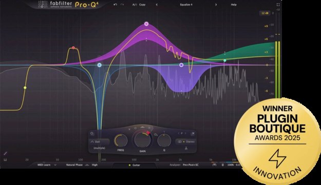 FabFilter Pro-Q 4のインターフェース（Plugin Boutique製品ページより）