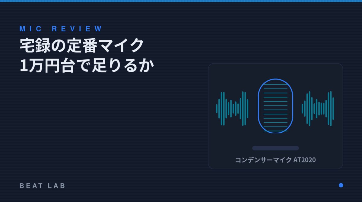 Audio-Technica AT2020 コンデンサーマイクのレビュー
