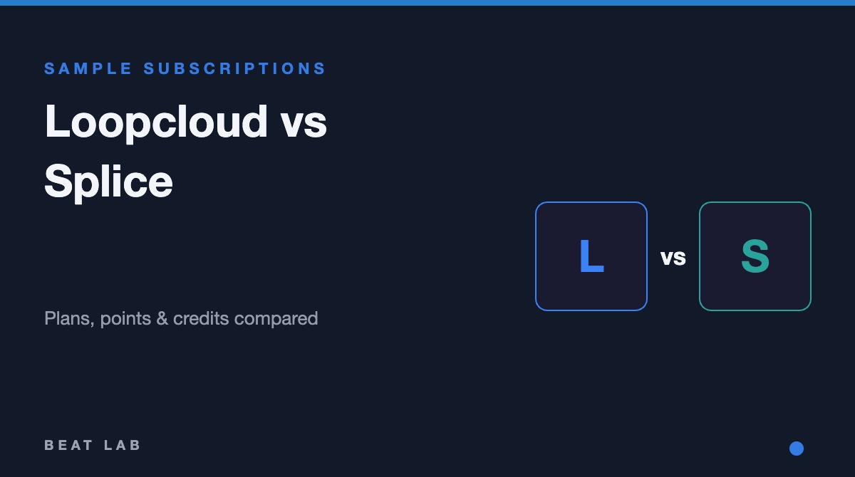Loopcloud vs Splice: pricing, points vs credits, after cancel
